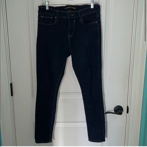 Womens Express Jeans Dark Wash Mid Rise Leggings Size 8S